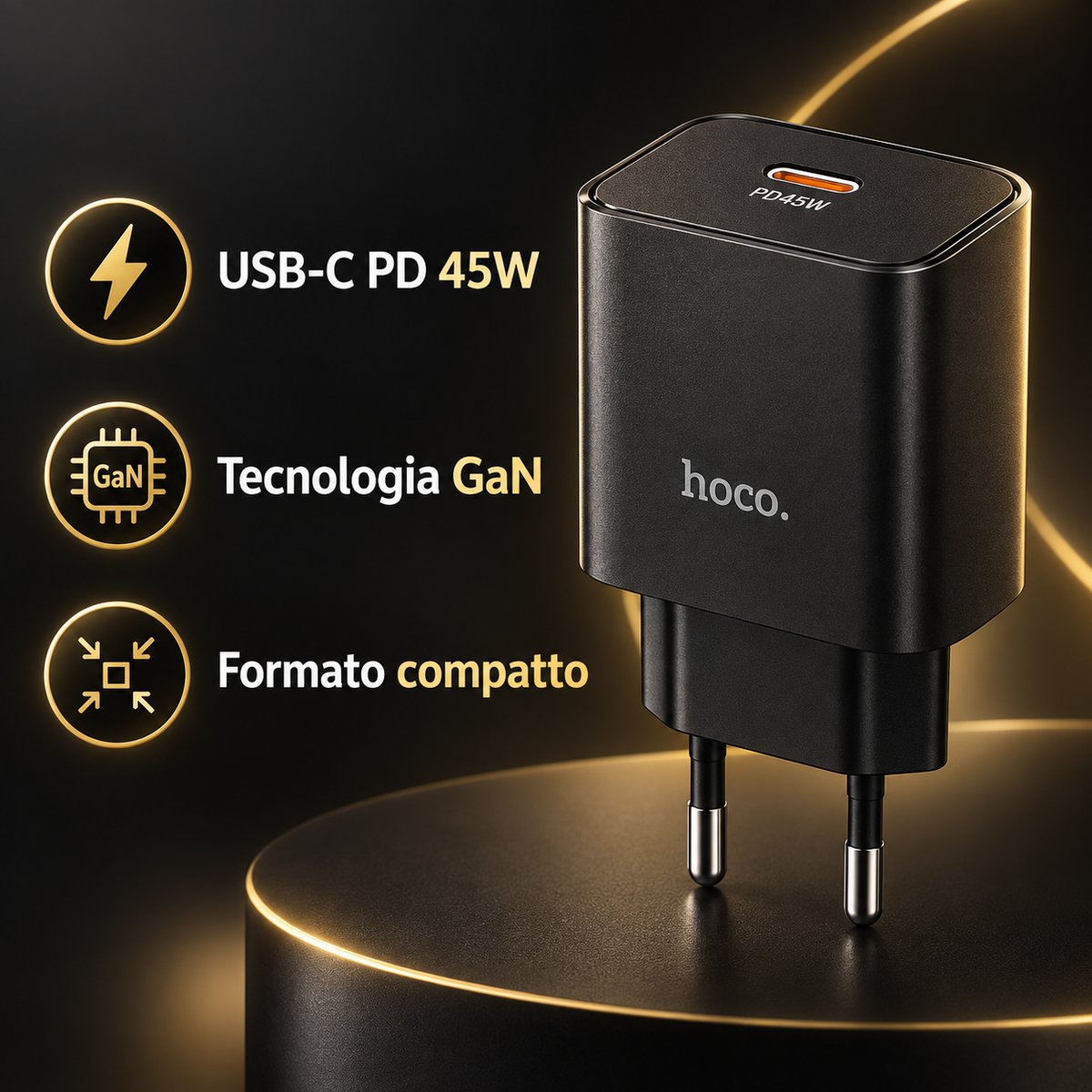 Caricatore Hoco N77 GaN 45W USB-C PD