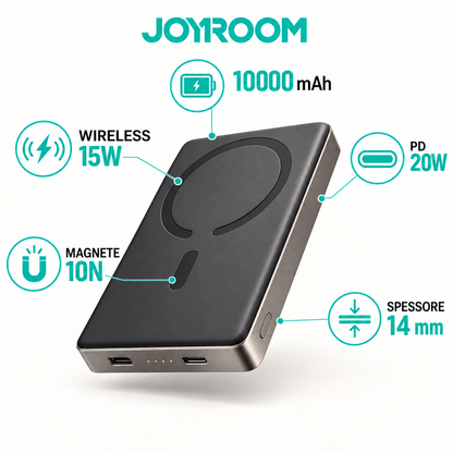 Power Bank Magnetica JOYROOM JR-PBM08 Pro 10000 mAh 20W – Wireless fino a 15W