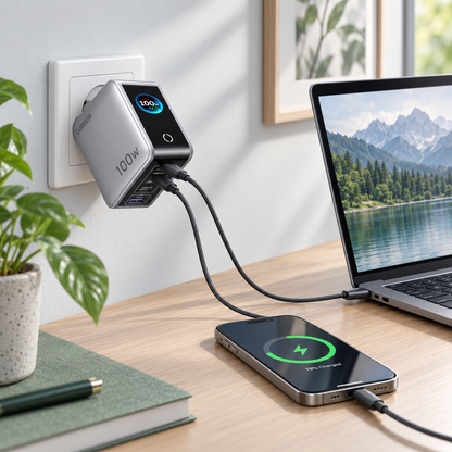Caricatore UGREEN Nexode Pro X773 GaN 100W con Display TFT – 5 Porte