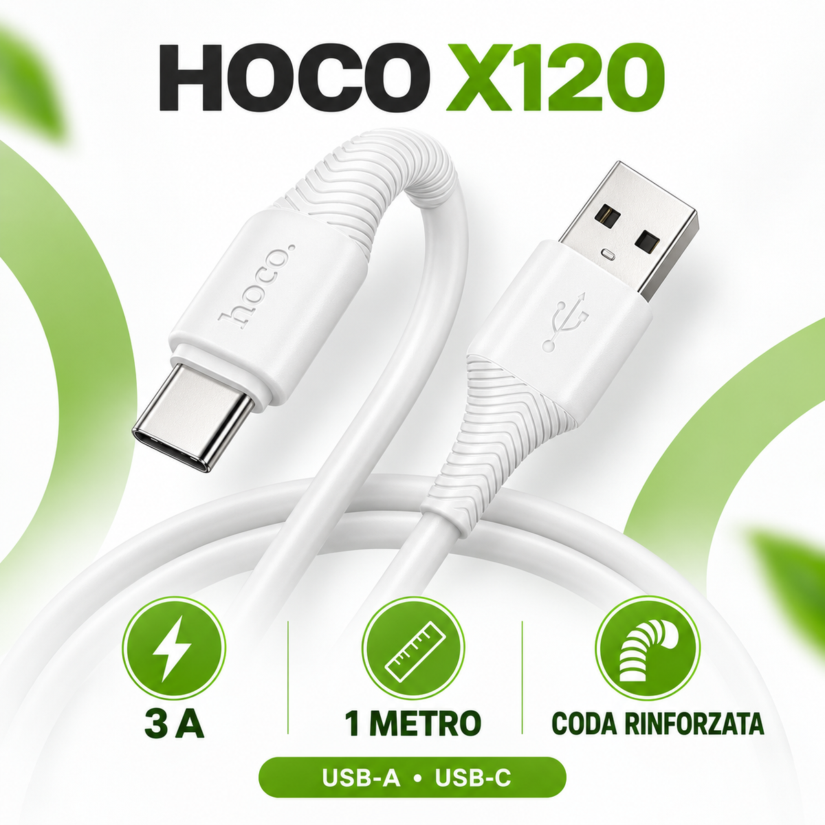 Cavo Hoco X120 USB-A a USB-C 3A 1m